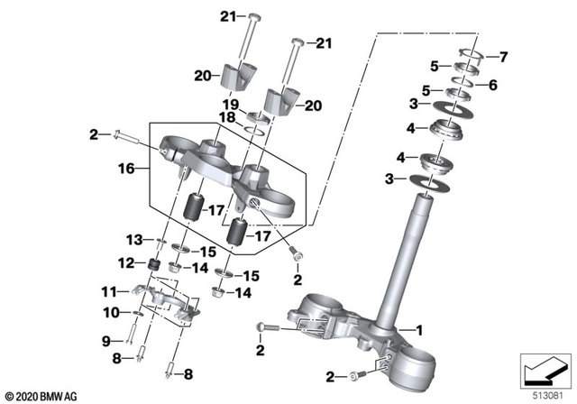 31428526066 - Front Axle, Front Suspension: Lower Fork Cross Brace -  for BMW-Motorrad Image