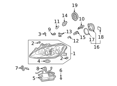 Headlamp Components for 2006 Honda S2000 #0