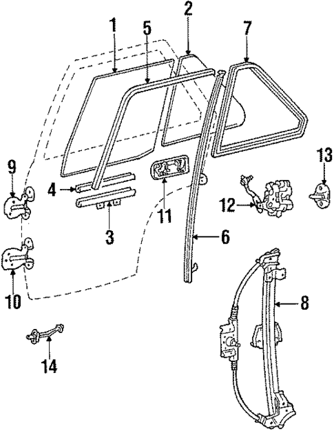 Glass - Rear Door for 1986 Dodge Colt #0