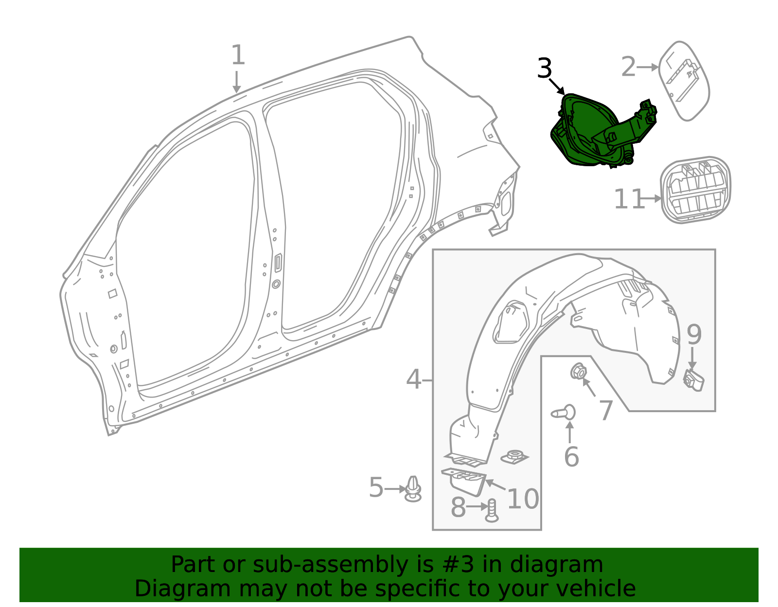 95147033 - Fuel Filler Housing with Springs, Bumper, Hinge, and Pin ...