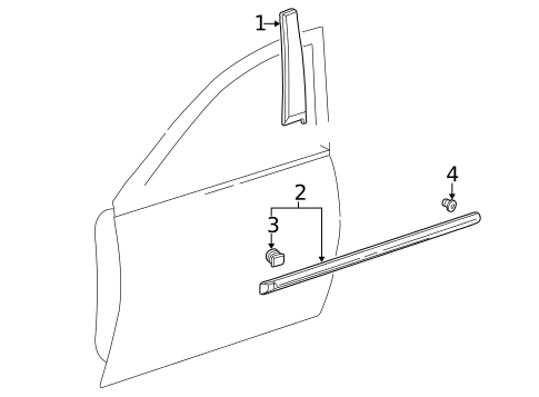Exterior Trim - Front Door for 1998 Honda Civic #0