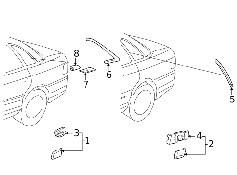Exterior Trim - Quarter Panel for 1999 Audi A8 Quattro #0