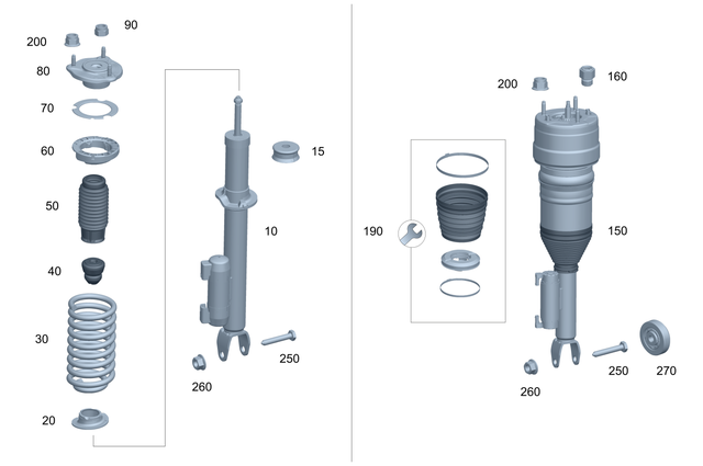 2133206204 - Springs, Suspension and Hydraulic Components: Shock-Absorber Strut for Mercedes-Benz: E300, E350 Image image