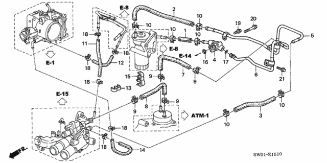 Oil Cooler Hose for 2001 Acura NSX #0