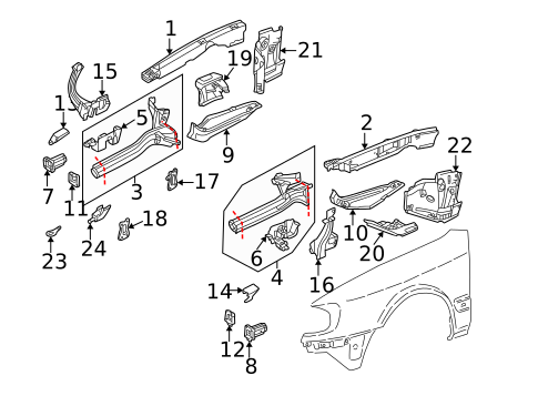 Structural Components & Rails for 2001 Audi Allroad Quattro #0