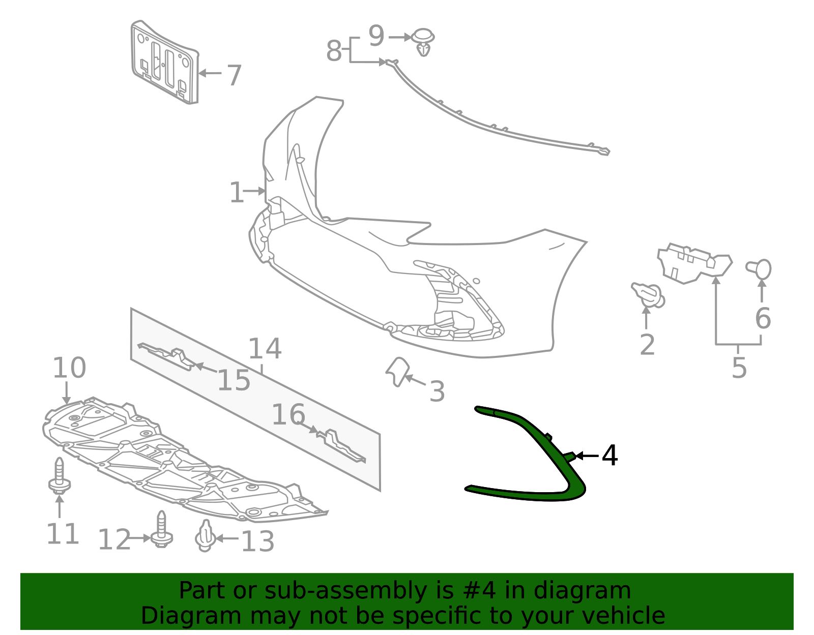 2021-2024 Toyota Camry Molding Front Bumper - DRIVERS SIDE 52713-06120 ...