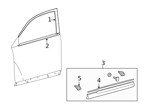 Exterior Trim - Front Door for 2009 Toyota Highlander #0