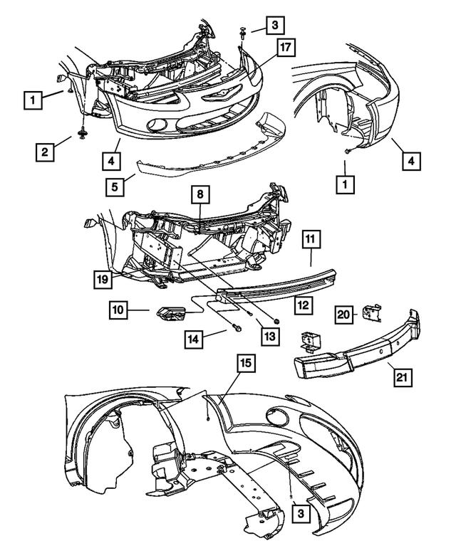 4878601AA - Frames and Bumpers: Rail To Bumper Extension, Left for Mopar Image image