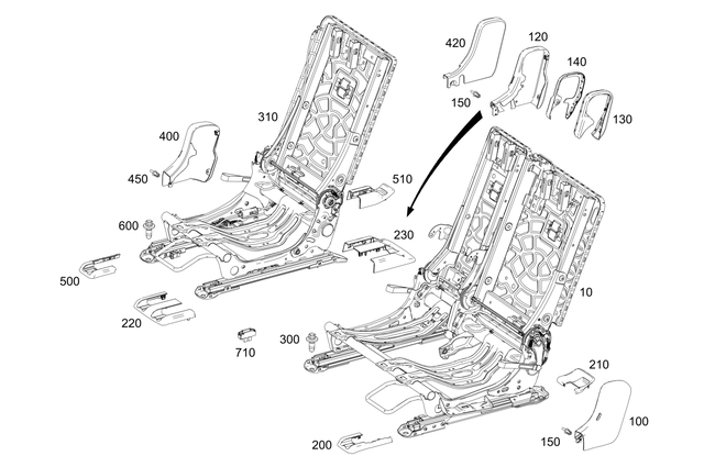 2479202705 - Rear Seat Bench: Seat Frame Base for Mercedes-Benz Image image