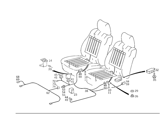 1248202798 - Electrical System: Heater Pad for Mercedes-Benz: 200, 200D, 260E, 280E, 300D, 300E, 300TD, 300TE, 400E, 500E Image image