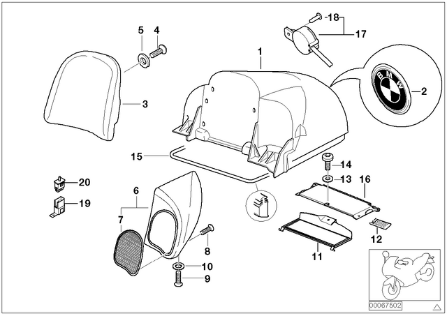 52537701628 - : Topcase Lid - Night Black for BMW-Motorrad Image