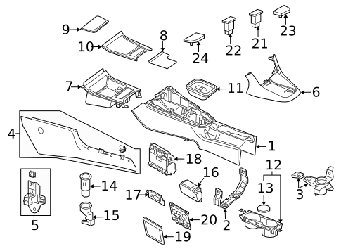 Front Console for 2011 Volkswagen Jetta #0