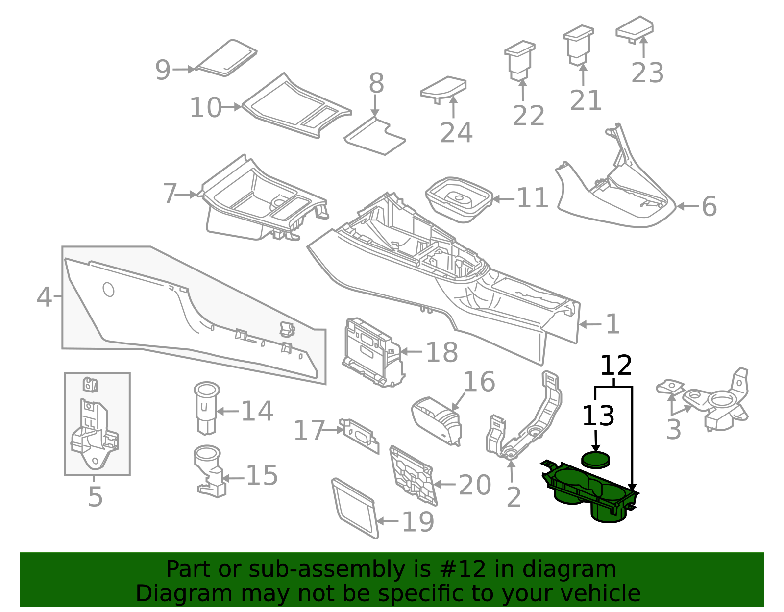 5K0-862-531-A-82V - Cup Holder - 2007-2015 Volkswagen | VW OEM Parts Outlet