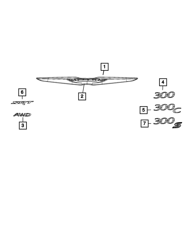 68195197AA - Exterior Ornamentation: Decklid Emblem for Mopar Image