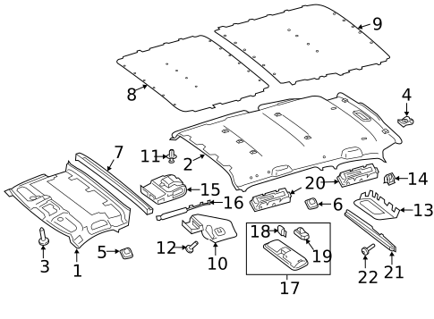 Interior Trim - Roof for 2022 Mercedes-Benz Metris #0