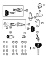 4778150 - Wiper/Lock Cylinder and Keys: Door, Deck And Liftgate Shutter for Chrysler: 300M, Concorde, PT Cruiser, Sebring, Town &amp; Country, Voyager | Dodge: Caravan, Dakota, Durango, Grand Caravan, Intrepid, Neon, Ram 1500, Ram 2500, Ram 3500, Stratus | Jeep: Cherokee, Grand Cherokee, Wrangler Image