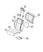 1RW64XDVAA - : Front Seat Back Panel, Fold Flat Seat for Dodge: Caliber | Jeep: Compass, Patriot Image
