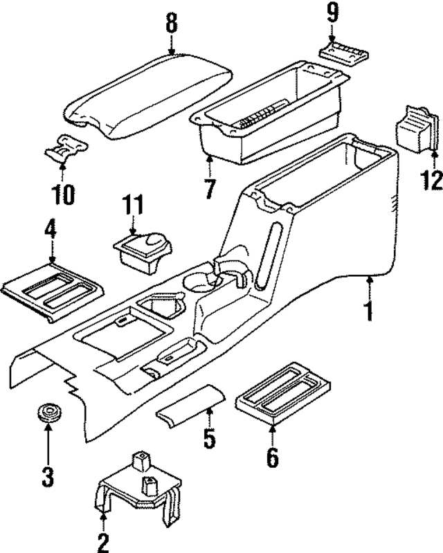 55037038AC - Body: Console Base Bracket for Mopar Image