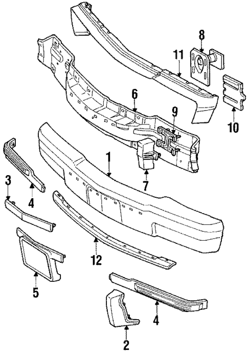 Bumper & Components - Front for 1991 Ford LTD Crown Victoria #0