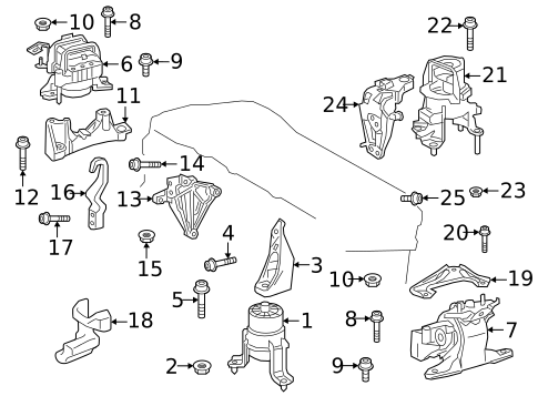 Engine & Trans Mounting for 2024 Toyota Crown #0