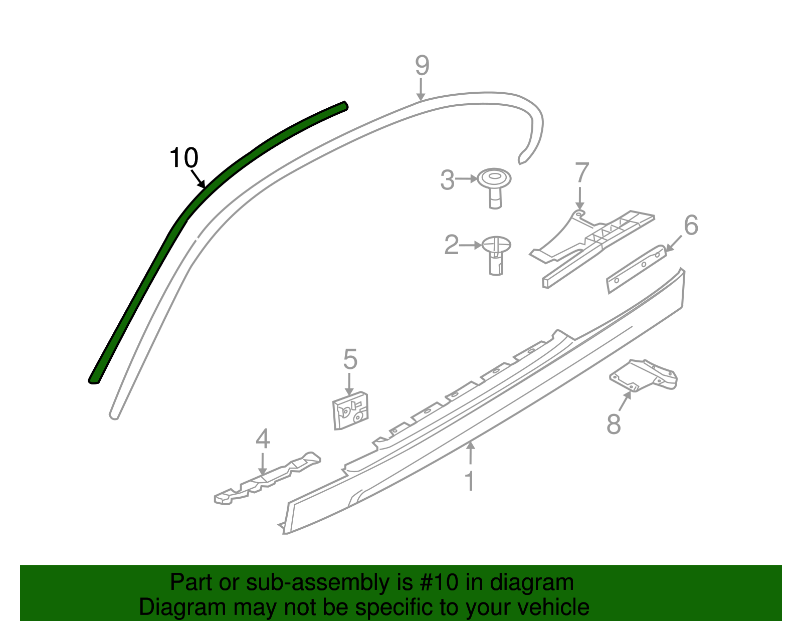 Drip Molding Seal Strip - BMW (51767164949)