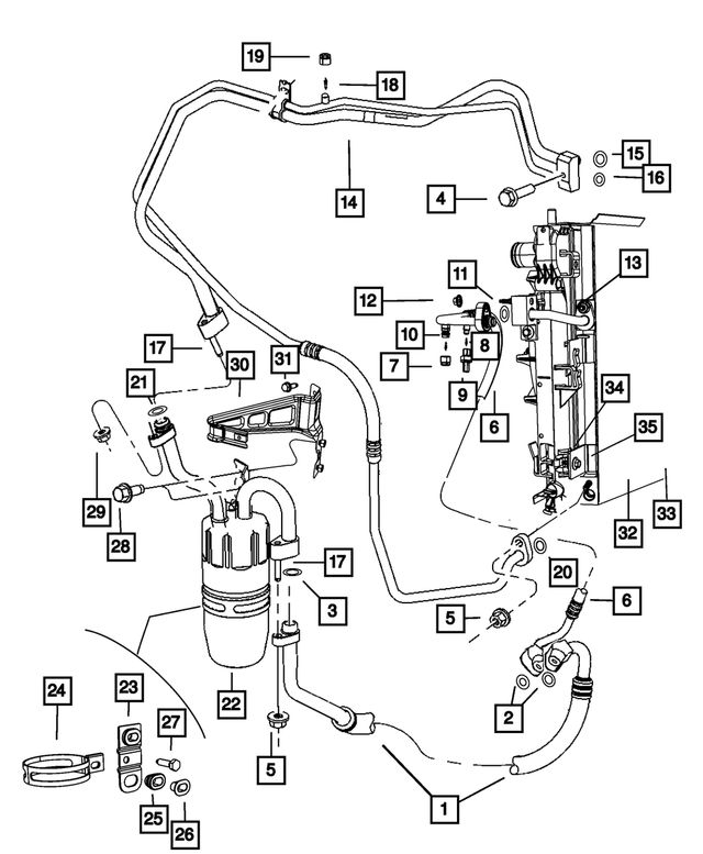 68136942AC - Air Conditioners and Heaters: A/c Discharge Line for Mopar Image