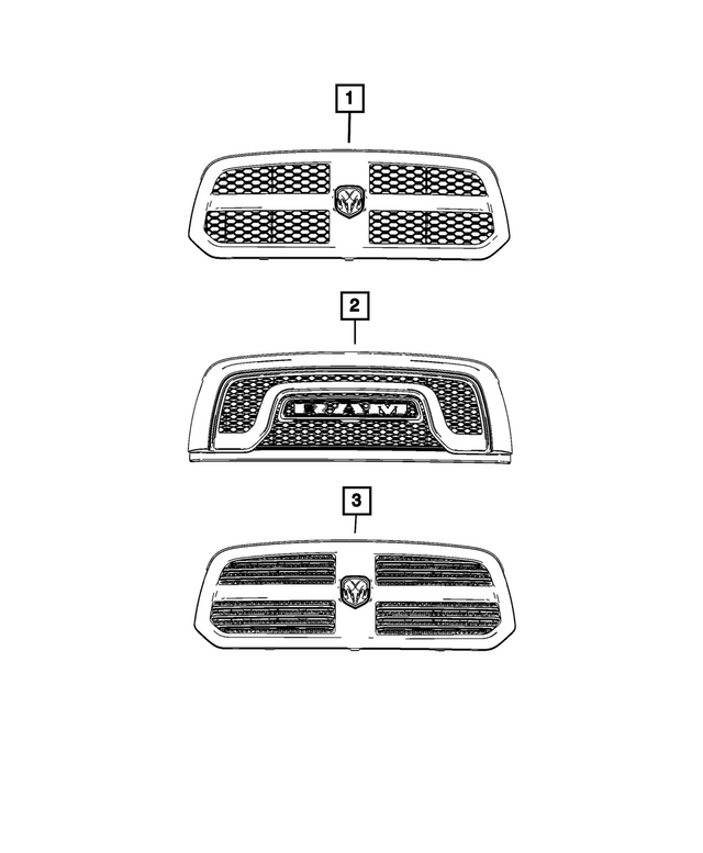 68768018AA - Exterior Ornamentation: Radiator Grille for Mopar Image