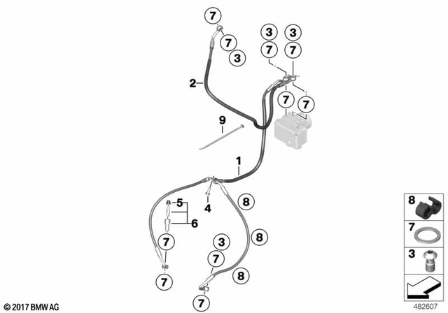 34321541833 - : Brake Line, Front Brake Circuit for BMW-Motorrad Image