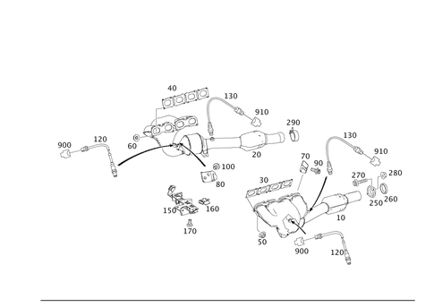 Exhaust System Used on Eight-Cylinder Gasoline Vehicles for 2013 Mercedes-Benz SLS AMG #0