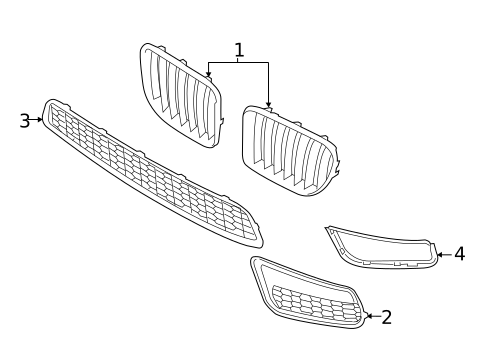 Grille & Components for 2014 BMW X1 #1