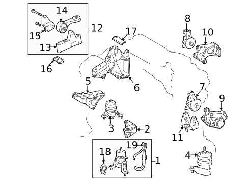 Engine & Trans Mounting for 2009 Lexus RX350 #0