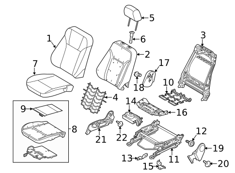 Passenger Seat Components for 2012 Ford Fiesta #0