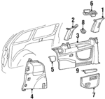 F58Z1624357AAD - Body: Quarter Trim Panel for Ford: Windstar Image
