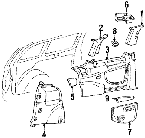 Interior Trim - Side Panel for 1996 Ford Windstar #0