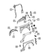 68728709AA - Body Sheet Metal Except Doors: Sport Bar Side Bar, Left for Jeep: Wrangler Image