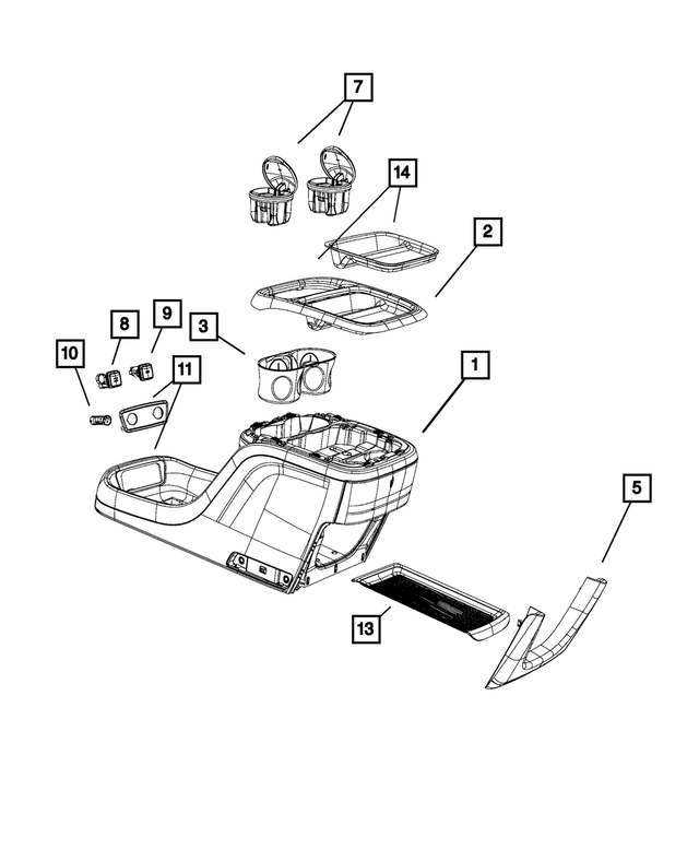 6EK13GTVAC - Interior Trim: Floor Console Bezel for Mopar Image image