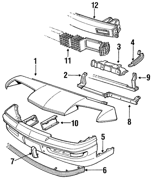 Bumper & Components - Front for 1985 Buick Skyhawk #1