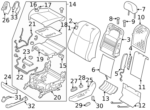 Front Seat Components for 2014 INFINITI Q70 #3
