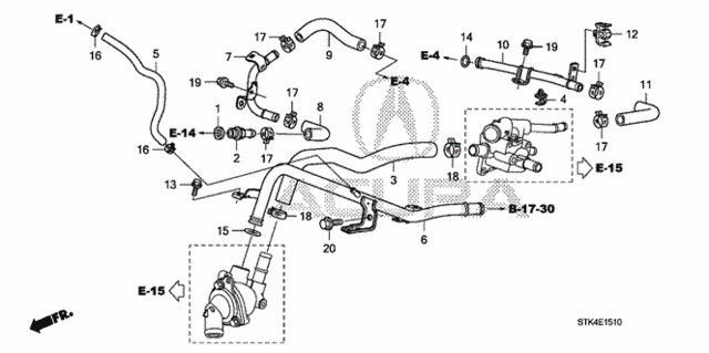 Water Hose for 2008 Acura RDX #0