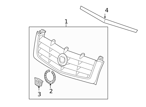 Grille & Components for 2004 Cadillac Escalade #0