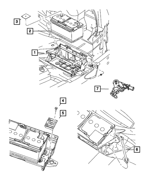 Battery, Battery Tray and Cables for 2011 Dodge Charger #0
