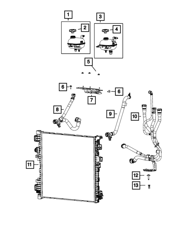 68412160AA - Cooling: Radiator Inlet Hose for Mopar Image