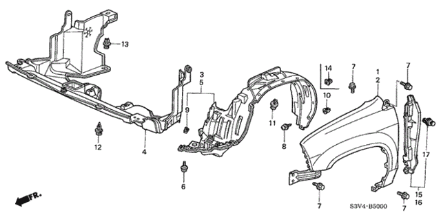 Front Fenders for 2003 Acura MDX #0