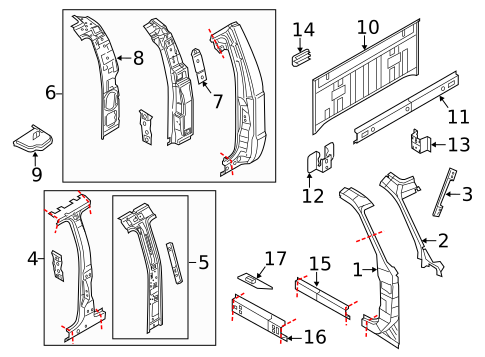 Hinge Pillar for 2012 Ford F-350 Super Duty #0