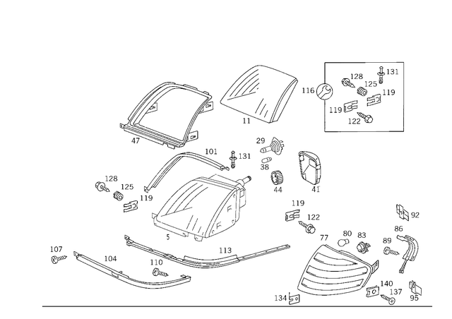 1298203561 - Electrical System: Lamp Unit for Mercedes-Benz: 500SL, 600SL Image image
