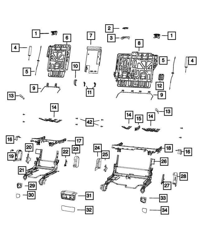 « 1XT82DW1AE – Interior Trim : Déverrouillage De Siège Manette, Côté Droit pour Mopar Image »