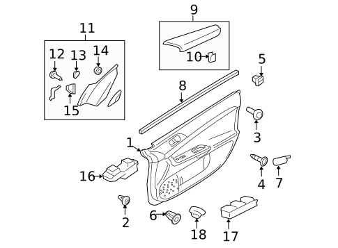 Interior Trim - Front Door for 2007 Mitsubishi Outlander #5