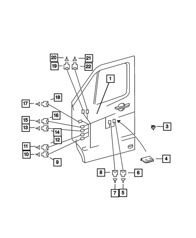 68013435AA - Electrical: Door Wiring, Left for Dodge: Sprinter 2500, Sprinter 3500 Image