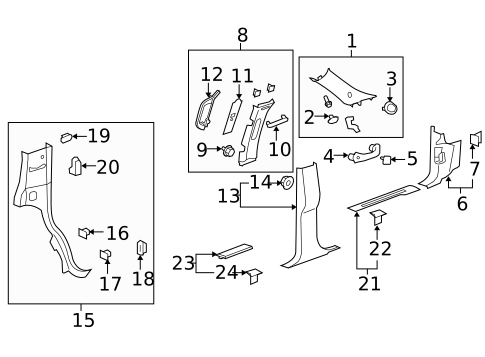 Interior Trim - Pillars for 2008 GMC Yukon #0