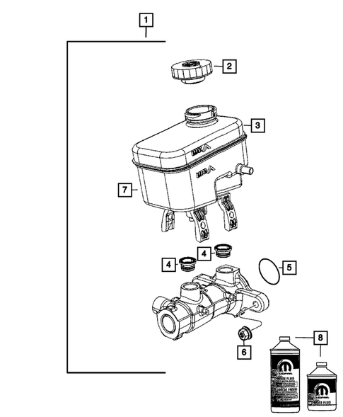 Brake Master Cylinder for 2020 Jeep Wrangler #0